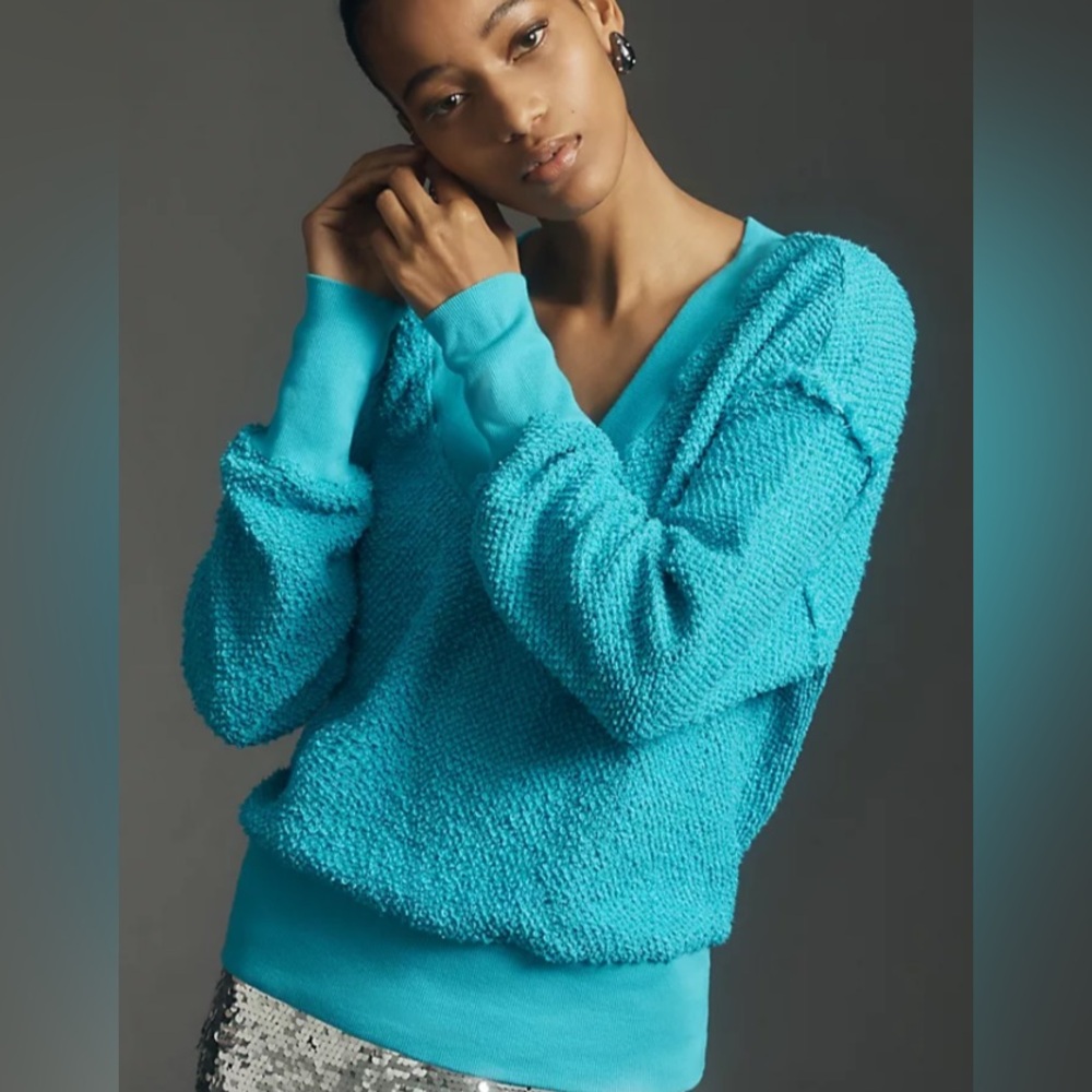 Anthropologie T. la Women's Zuri V-neck Sweatshirt